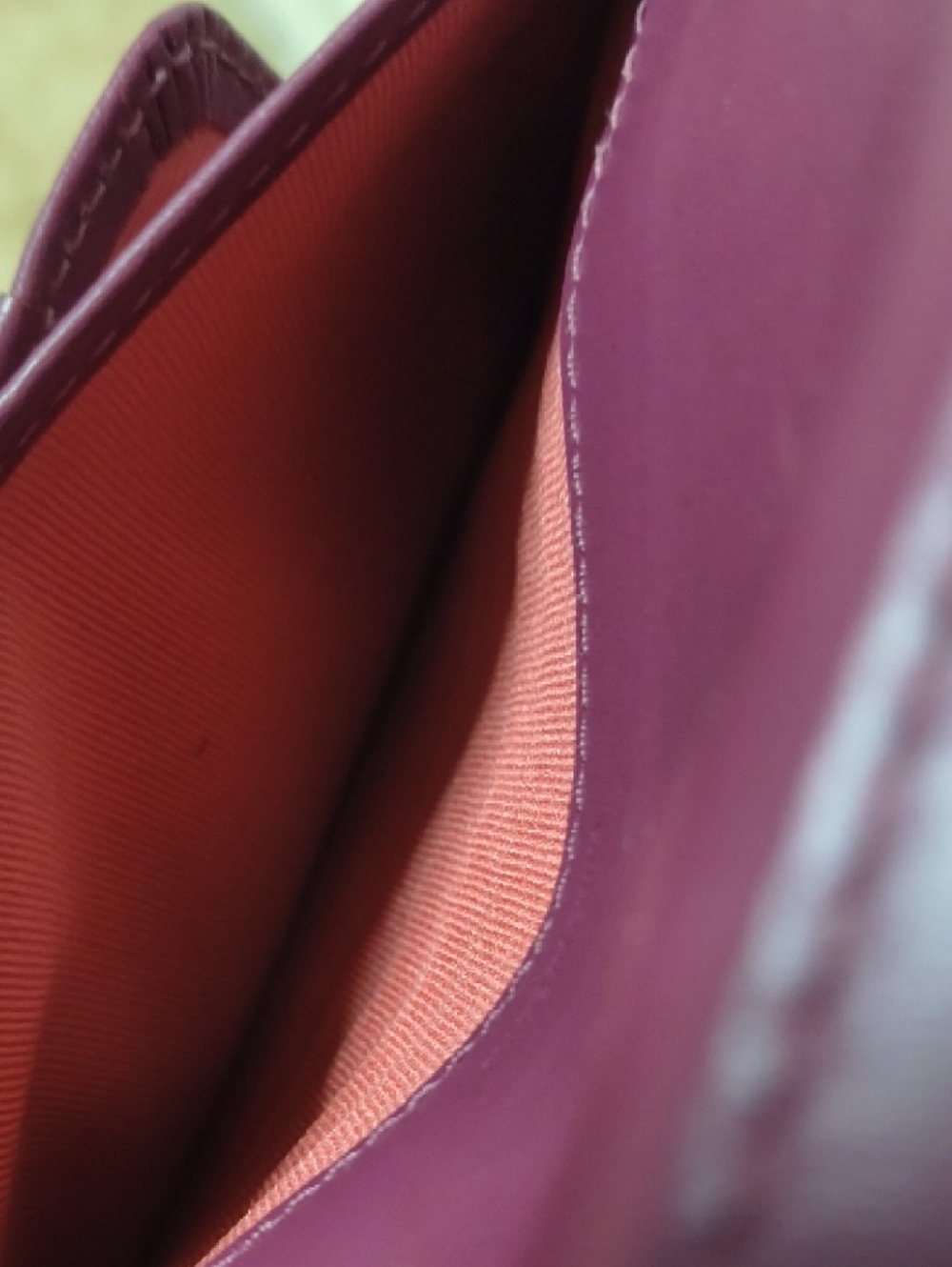 Coach small Planner. Pink Leather Snap Wallet With Dark Purple Trim. - Picture 9 of 16